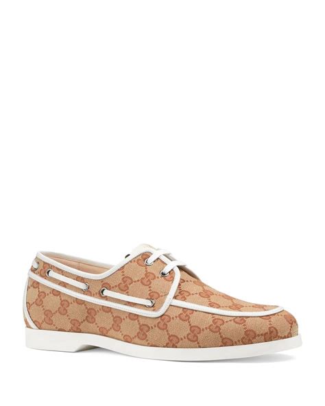 replica gucci boat shoes|gg leather canvas boat shoes.